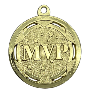 Close-up view of the MVP Sculptured Gold grooming tool featuring a textured gold ergonomic handle and precision trimming blades.