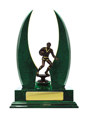 Timber Buildup Rugby trophy - eagle rise sports