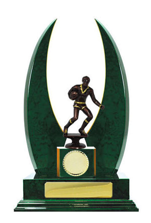 Timber Buildup Rugby trophy - eagle rise sports