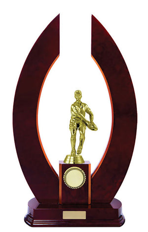Timber Buildup Rugby trophy - eagle rise sports