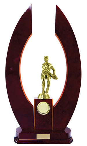 Timber Buildup Rugby trophy - eagle rise sports