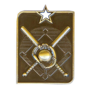 Rectangular clear acrylic baseball award with full-color baseball artwork and a custom engraved personalized plate.