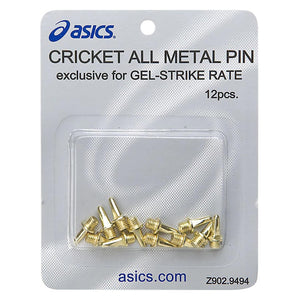 Asics Replacement Cricket Studs with Metal Tips (12 Pieces) – Gold