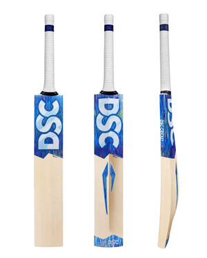 Dominate the crease with the 2026 DSC BLU 300 Grade 1 English Willow Bat. Features a low blade profile, massive edges, and round treble spring handle. Shop now!