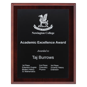 Walnut Plaques - Matte Black & Silver