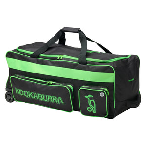 Organize your gear with the Kookaburra Pro 3.0 Wheelie Bag. Features heavy-duty wheels, cooler-lined pocket, and high-visibility lining. Order online today!