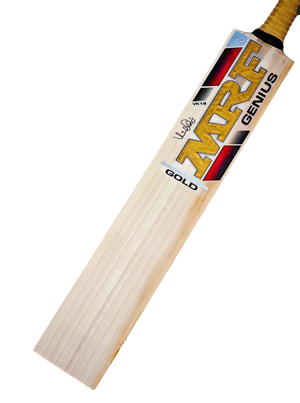 Buy the MRF Genius Gold Cricket Bat crafted from hand-selected Grade 1 English Willow. Features an extended sweet spot, semi-spring oval handle & classic gold decals.