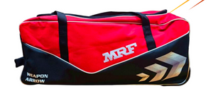 MRF Weapon Arrow wheelie cricket kitbag with 1680D durable construction and deluxe wheels