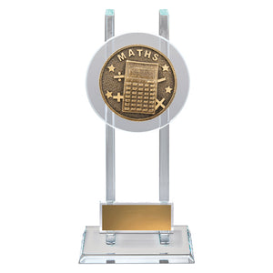 Maths Spartan Glass Academic Trophies