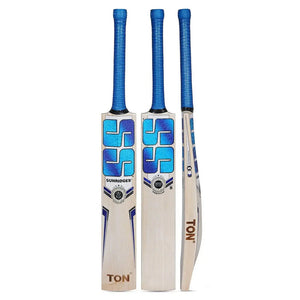 Master the game with the SS Premium Grade 5 English Willow Bat. Air-dried willow with massive concave TON edges & wide playing area. Includes free SS bat cover!