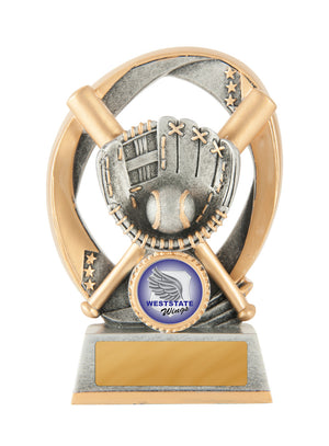 Elliptical - Baseball trophy - eagle rise sports