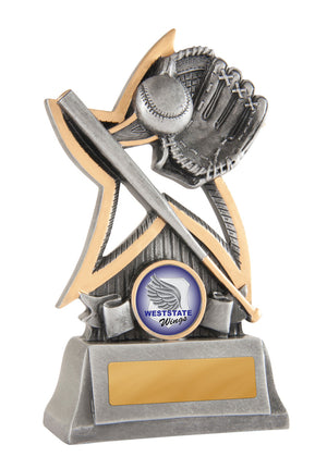 Silver Star - Baseball trophy - eagle rise sports