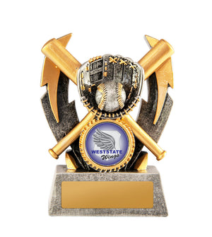 Double Lightning Strike - Baseball trophy - eagles rise sports