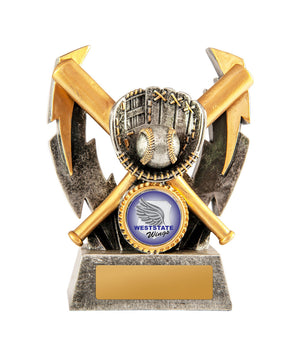 Double Lightning Strike - Baseball trophy - eagles rise sports