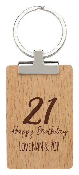 Keychain Timber with Metal Trim