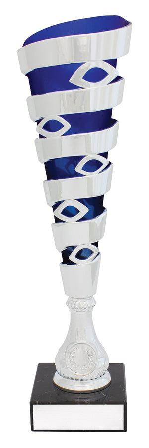 Silver / Blue Mega Spiral cup - eagle rise sports