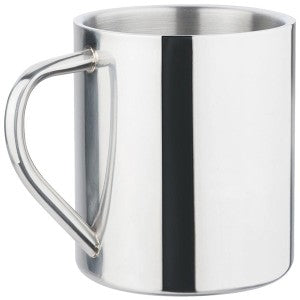 Polished stainless steel mug