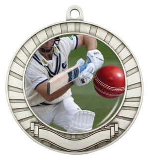 Eco Scroll Cricket Batting Medal - eagle rise sports