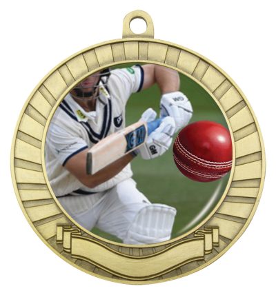 Eco Scroll Cricket Batting Medal