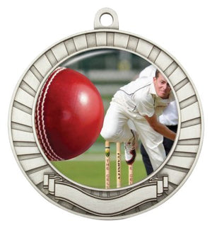 Eco Scroll Cricket Bowling Medal - eagle rise sports