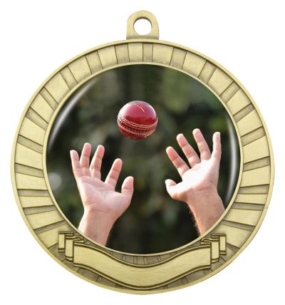 Eco Scroll Cricket Fielding Medal
