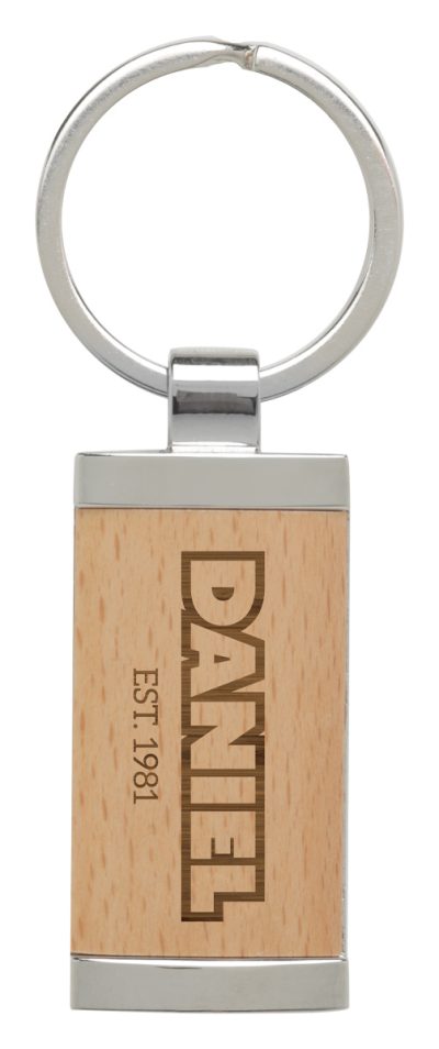 Keychain Timber with Metal Trim 50mm