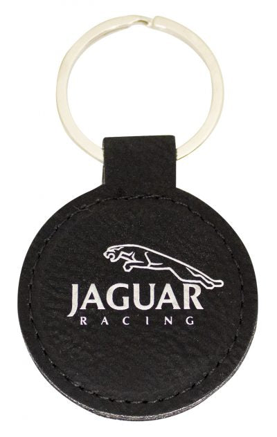 Leatherette Keychain Circle – Black / Silver