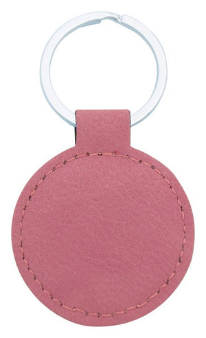 Leatherette Keychain Circle – Pink