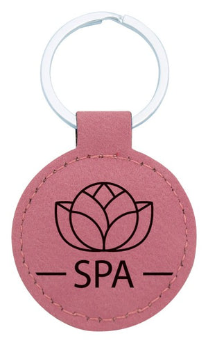Leatherette Keychain Circle – Pink