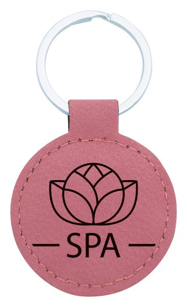 Leatherette Keychain Circle – Pink