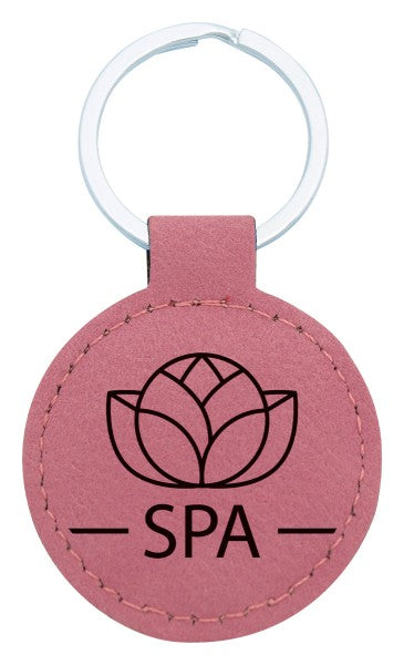 Leatherette Keychain Circle – Pink