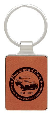Leatherette Keychain – Rawhide with Chrome