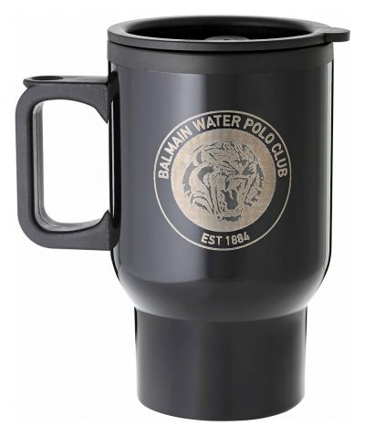 Laserable Black Travel Mug with Handle