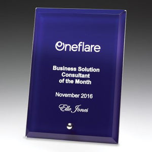 Prime Glass Plaque Blue