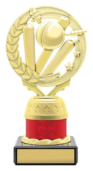 Gold / Red Cricket Torch Series trophy - eagle rise sports