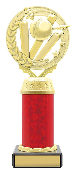 Gold / Red Cricket Torch Series trophy - eagle rise sports